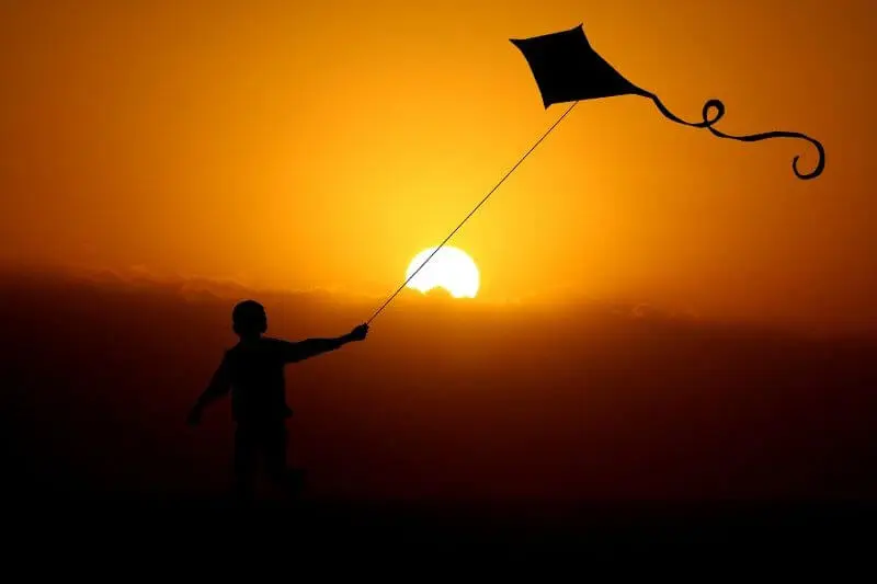 Kite at sunset