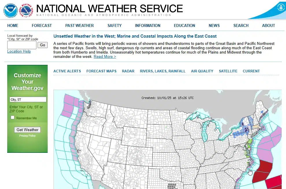 National Weather Service API (NOAA)