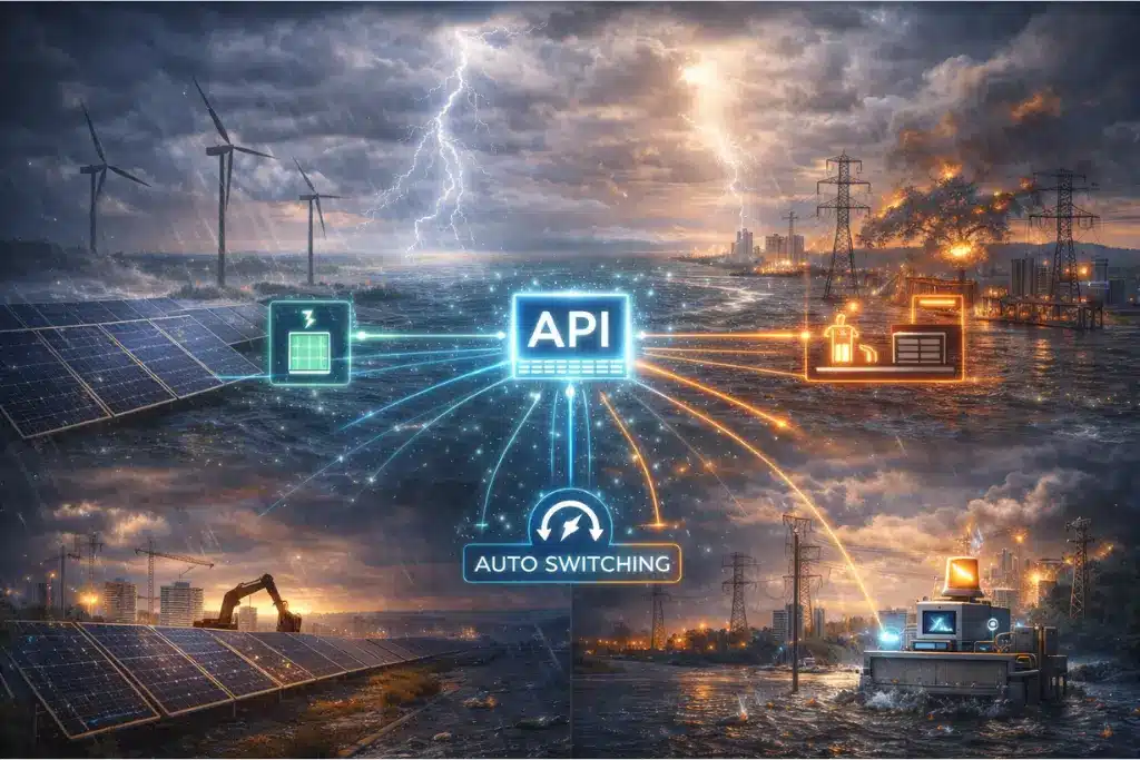 Real-time weather API triggering automated operational responses across energy, utilities, and infrastructure systems