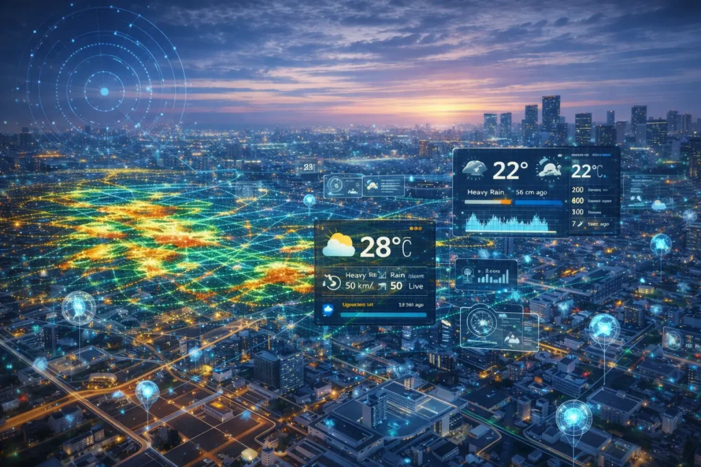 Real-time weather forecasting enabling instant operational decisions with live data and low-latency updates