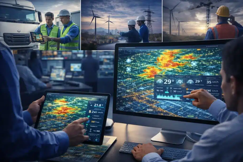 Real-time weather forecasting supporting instant decisions across logistics, energy, agriculture, and construction